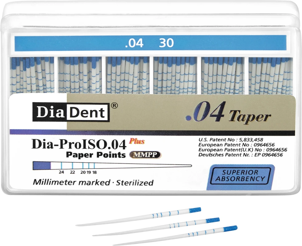 DiaDent® Dia-Pro Paper Points Packung 100 Stück Taper.04, ISO 030