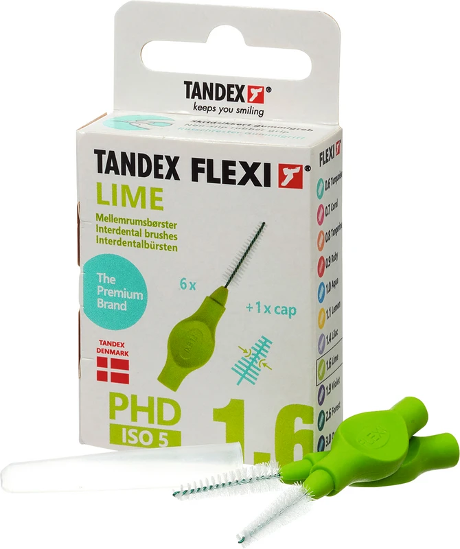 FLEXI® Interdentalbürsten PHD Packung 6 Stück lime, PHD 1.6 (Ø 1 mm), ISO 5