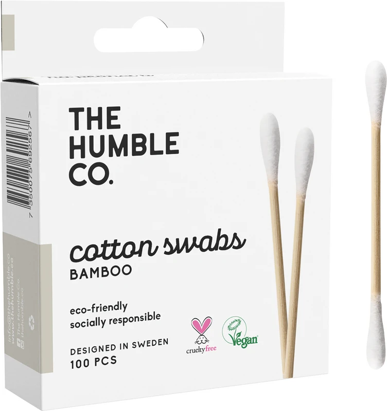 Humble Wattestäbchen Bambus Packung 100 Stück weiß