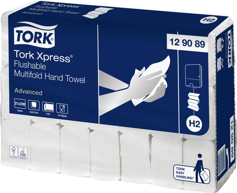 TORK® Xpress® Multifold (Interfold) Handtücher H2 System Karton 21 x 200 Stück 2-lagig, weiß
