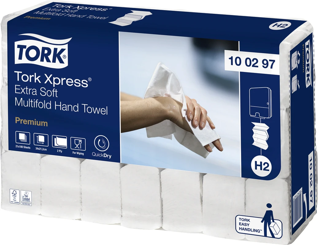 TORK® Xpress® extra weiche Multifold (Interfold) Handtücher H2 System Karton 21 x 100 Stück