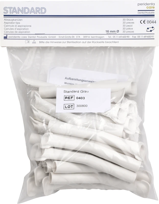 Absaugkanülen Standard Packung 30 Stück grau