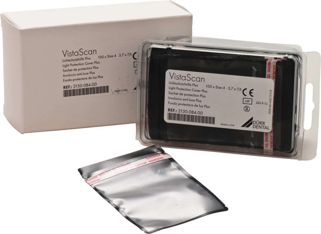 VistaScan Lichtschutzhüllen Plus Packung 100 Stück schwarz, Size 4 (5,7 x 7,5 cm)