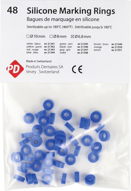 Markierungsringe Packung 48 Stück blau, Ø 6,8 mm