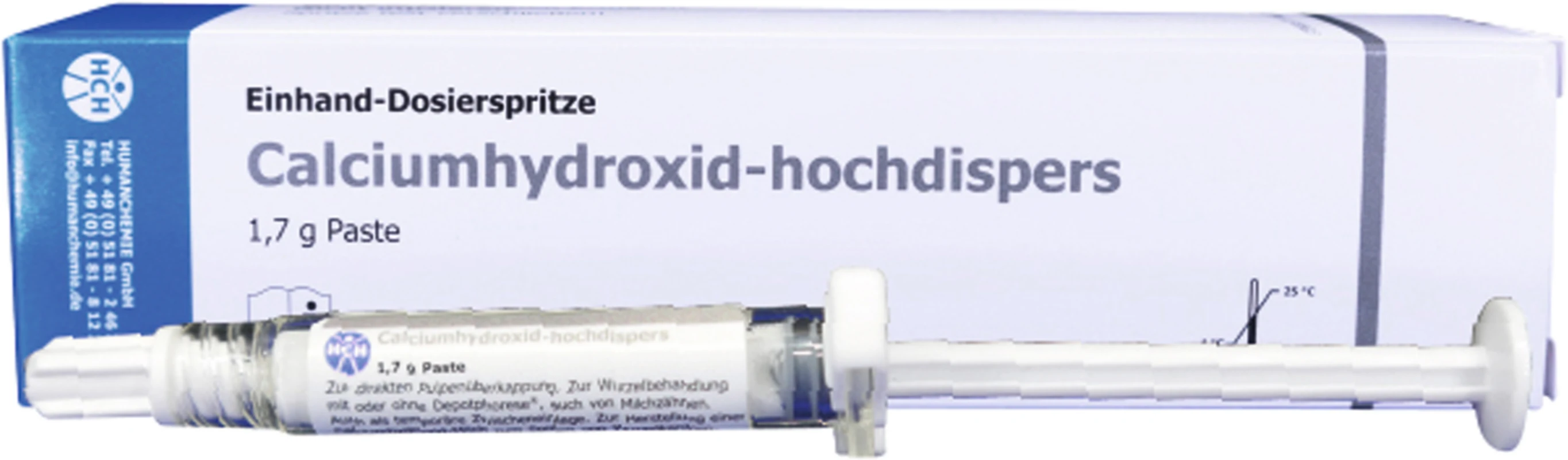 Calciumhydroxid-hochdispers Packung 1,7 g Spritze, 5 Kanülen Calciumhydroxid-hochdispers HUMANCHEMIE