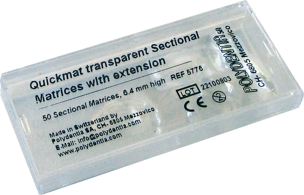 Quickmat DELUXE Nachfüllpackung 50 Teilmatrizen transparent, bombiert, mit Ausdehnung, Molar