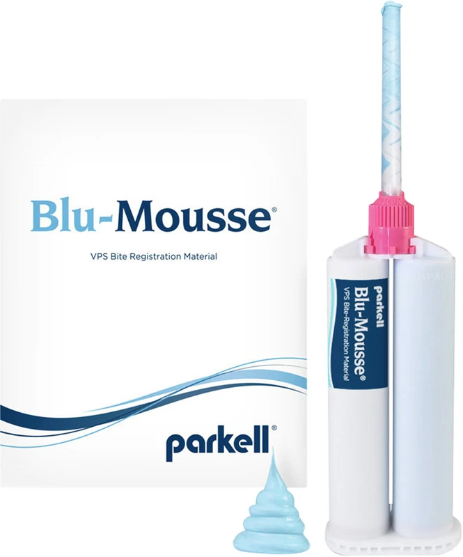 Blu-Mousse® Packung 2 x 10 ml Doppelkartusche Super-Fast, 10 Mischkanülen pink