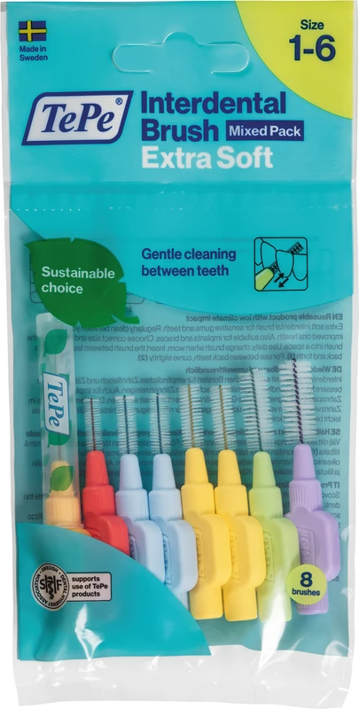 TePe® Interdentalbürsten Original Packung 8 Stück sortiert