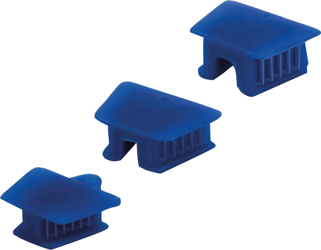Mundkeile Set 3 Stück (S, M, L), blau mit Kette