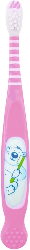 Kinderzahnbürsten Baby Packung 10 Stück Bär, pink