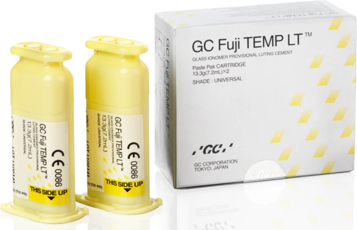 GC Fuji TEMP LT™ Packung 2 x 13,3 g Kartusche universal, 1 Mixing Pad GC Fuji TEMP LT™ Packung 2 x 13,3 g Kartusche universal, 1 Mixing Pad