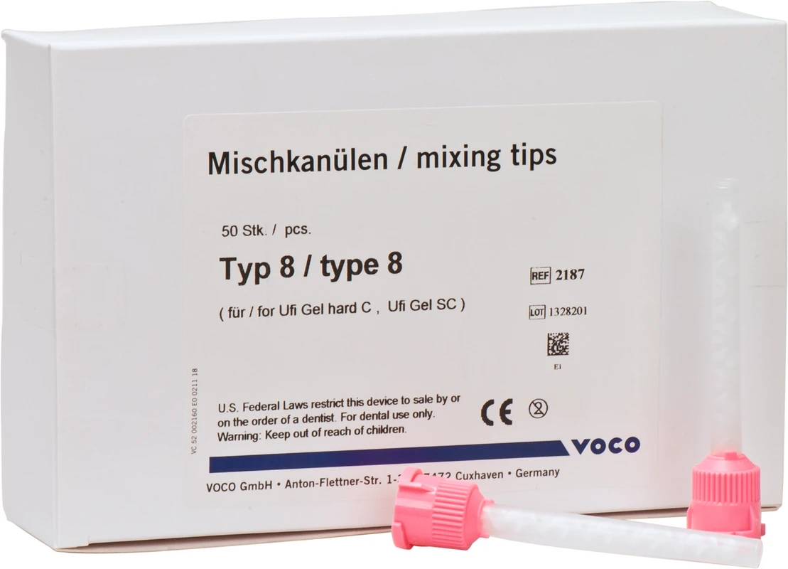 VOCO Mischkanülen Typ 8 Packung 50 Stück rosa, Typ 8