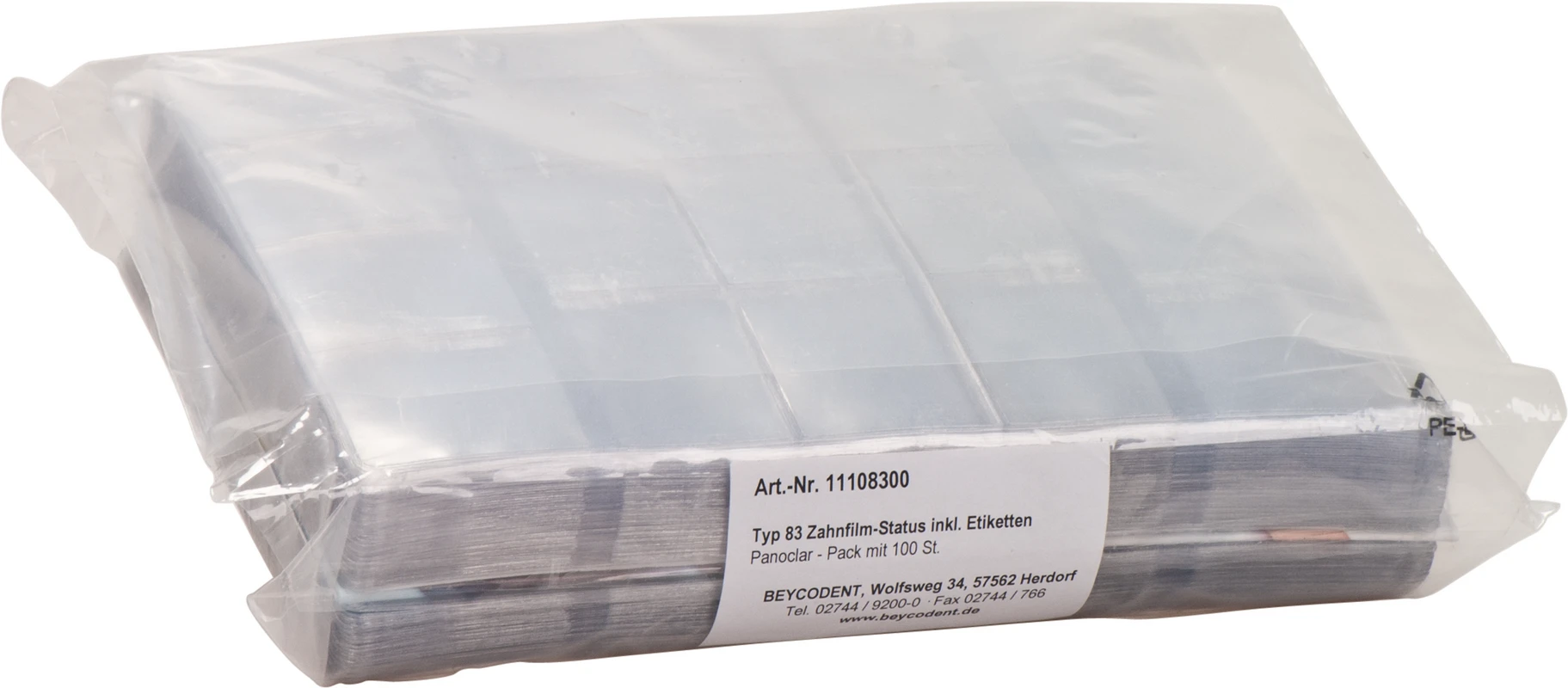 Panoclar® Typ 83 Packung 100 Statuskarten, 2 Bite-Wings, Etiketten
