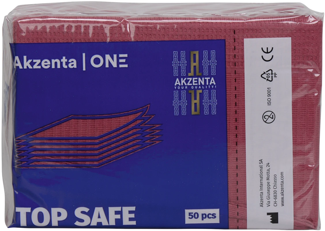TOP SAFE Patientenservietten Karton 10 x 50 Stück weinrot, 33 x 45 cm, 2-lagig