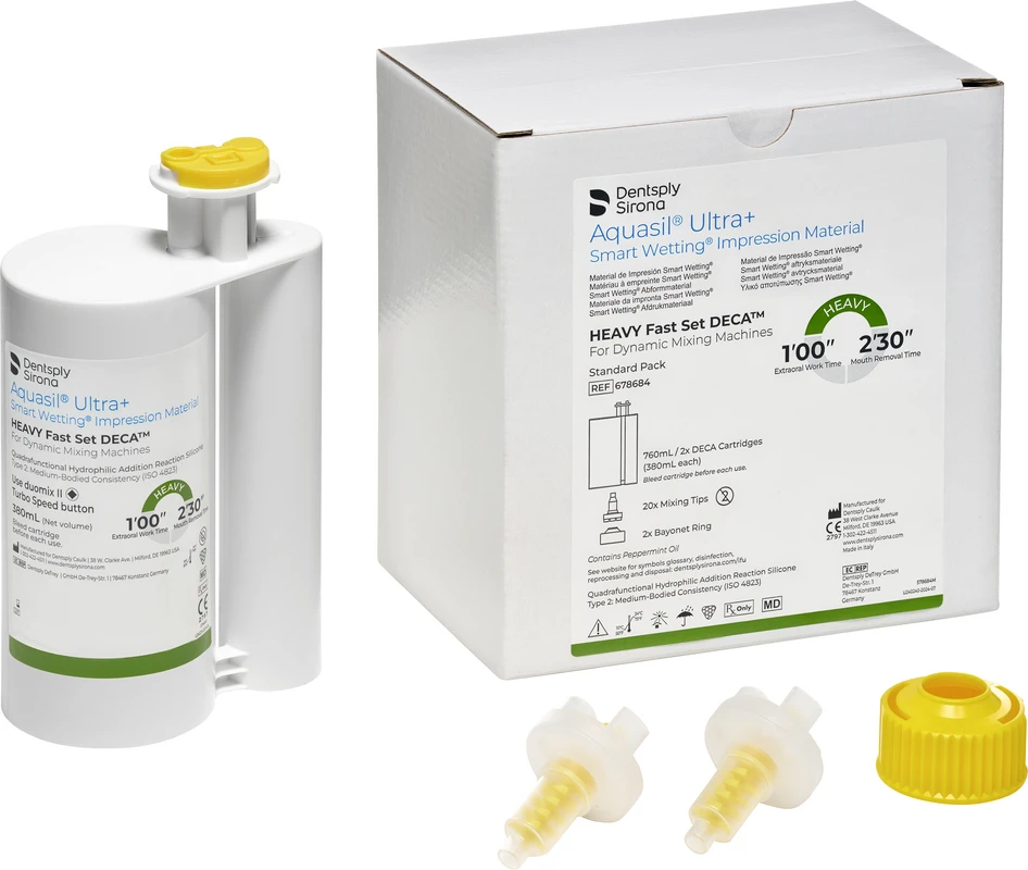 Aquasil® Ultra+ Packung 2 x 380 ml Doppelkartusche DECA Heavy Fast Set, 20 Mischkanülen