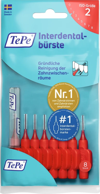 TePe® Interdentalbürsten Original Packung 8 Stück rot, Ø 0,5 mm