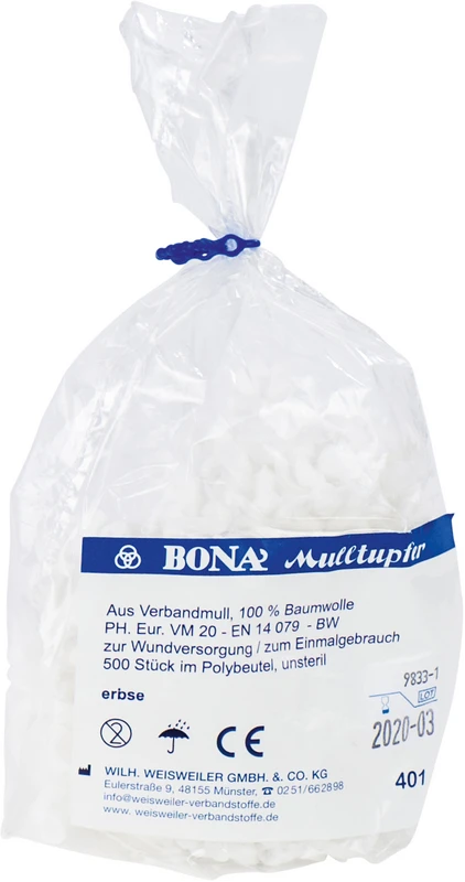 BONA Mulltupfer Beutel 500 Stück Erbse