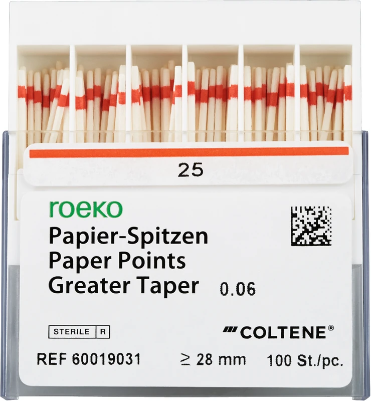 roeko Papier-Spitzen Greater Taper Packung 100 Stück Taper.06 ISO 025
