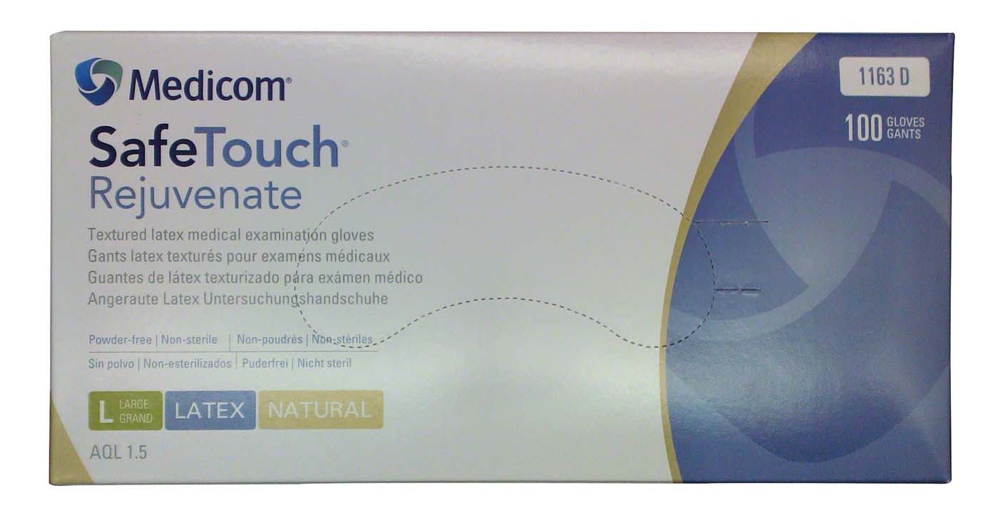 Medicom® SafeTouch® Rejuvenate Latex-Handschuhe Packung 100 Stück puderfrei, natural, L SafeTouch® Rejuvenate Disposable Technology