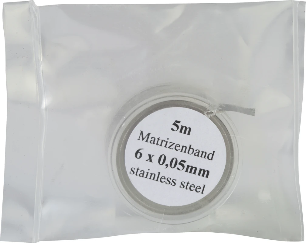 Matrizenband Rolle 5 m Band, Höhe 6 mm, Stärke 0,05 mm