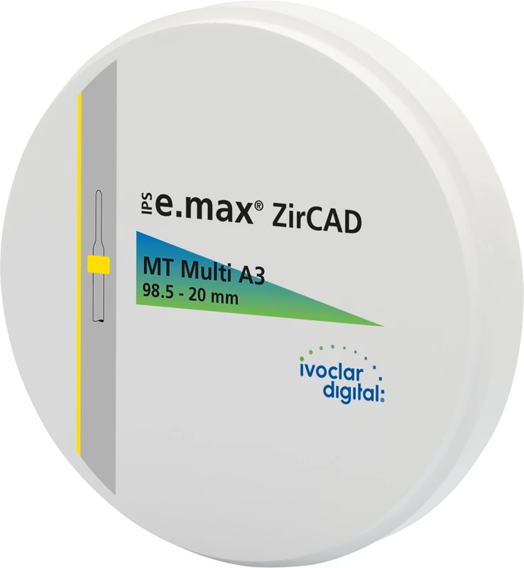 IPS e.max® ZirCAD - Stück Multi Ø 98,5 mm H 16 mm, A2 MT