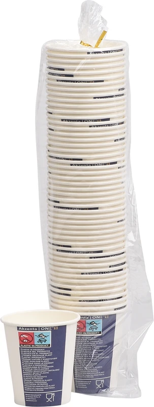 Akzenta ONE Pappbecher Karton 20 x 50 Stück white, 180 ml