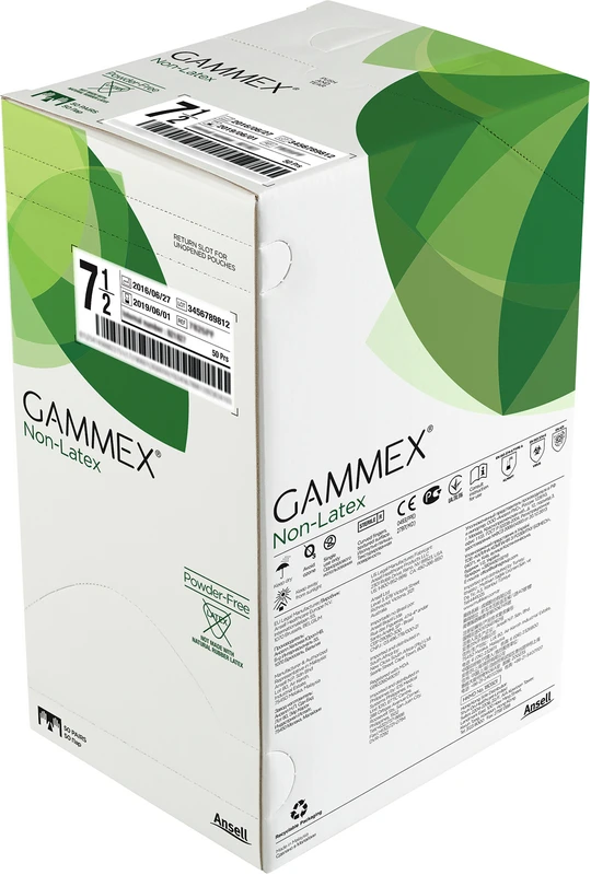 Gammex® Non-Latex Packung 50 Paar puderfrei, grün, Größe 8