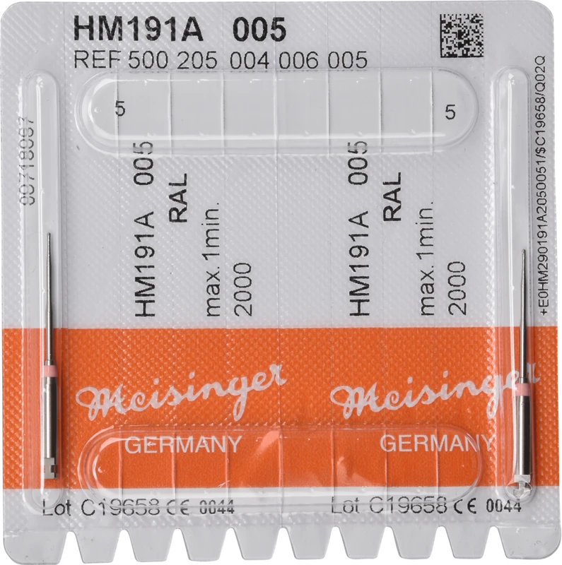Endo Access Bur 191A Packung 2 Stück rosa, RAL, Figur 004, Kopf: 16 mm, Total: 31 mm, ISO 005