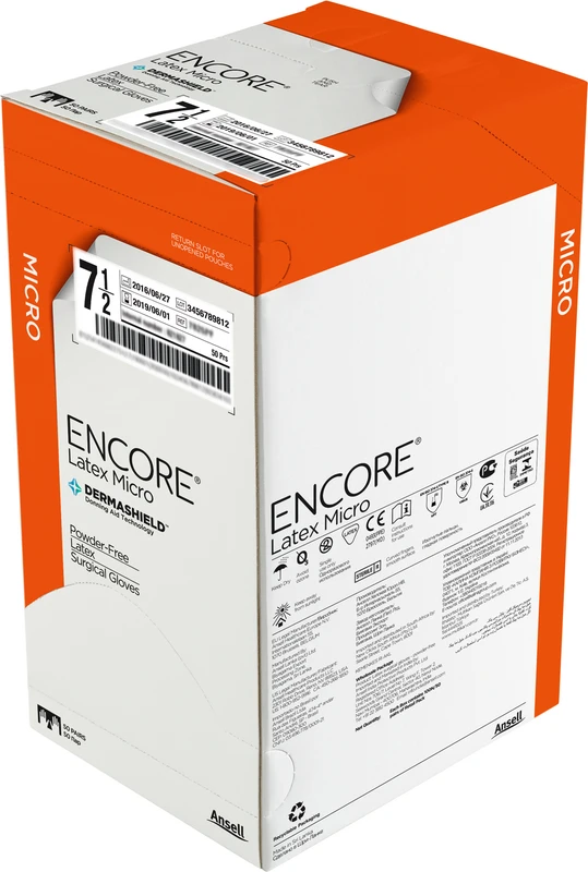 ENCORE® Latex Micro Packung 50 Paar puderfrei, braun, Größe 6,5
