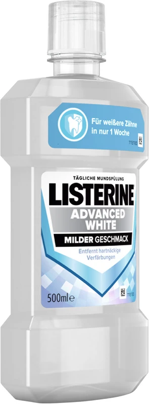 LISTERINE® ADVANCED WHITE MILDER GESCHMACK Flasche 500 ml