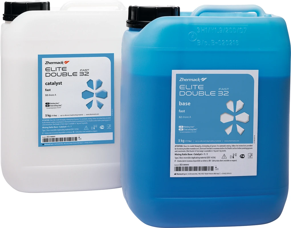 Elite Double 32 Karton 5 kg Kanister Base, 5 kg Kanister Katalysator, blau, schnellabbindend