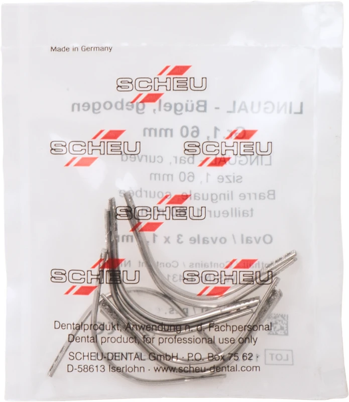 Lingualbügel Packung 10 Stück 6 cm, gebogen