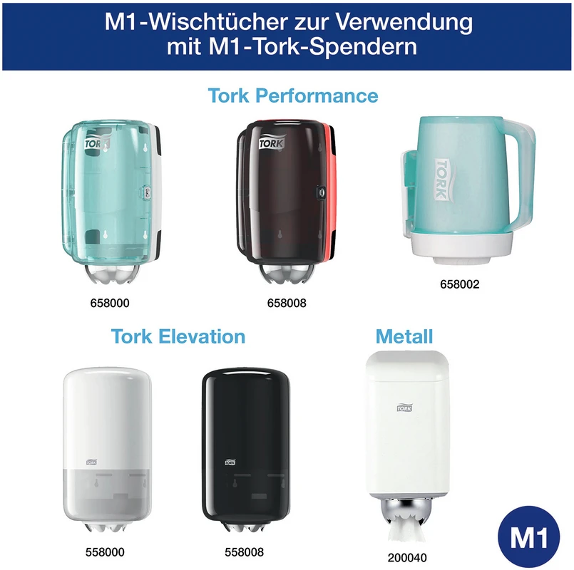 TORK® Mehrzweck Papierwischtücher M1/M2 System Karton 11 Stück MINI 1-lagig, 120 m x 21,5 cm