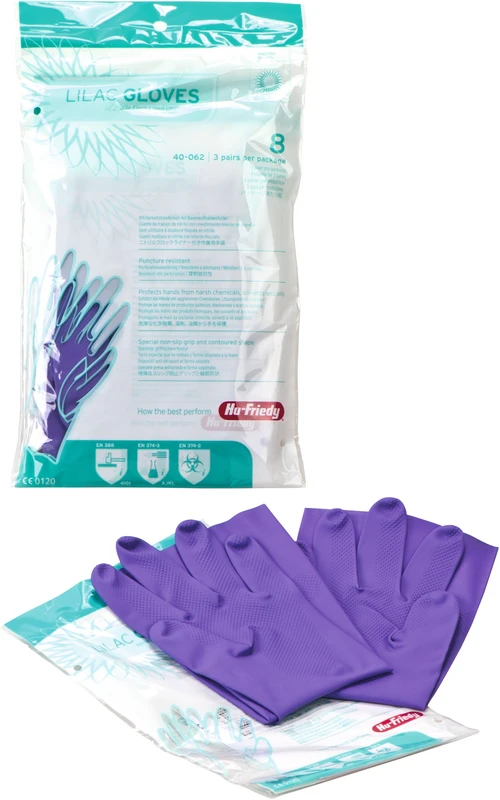 Lila Handschuhe Packung 3 Paar lila, Größe 8