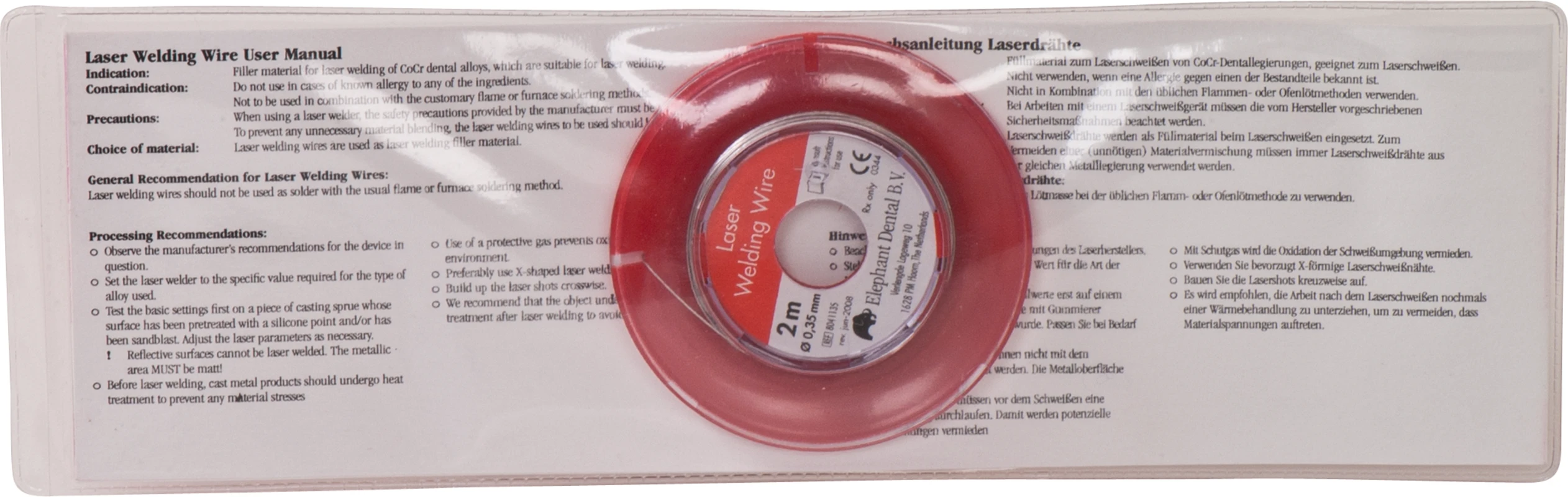 Laser Schweißdraht Rolle 2 Meter Draht, 0,35 mm