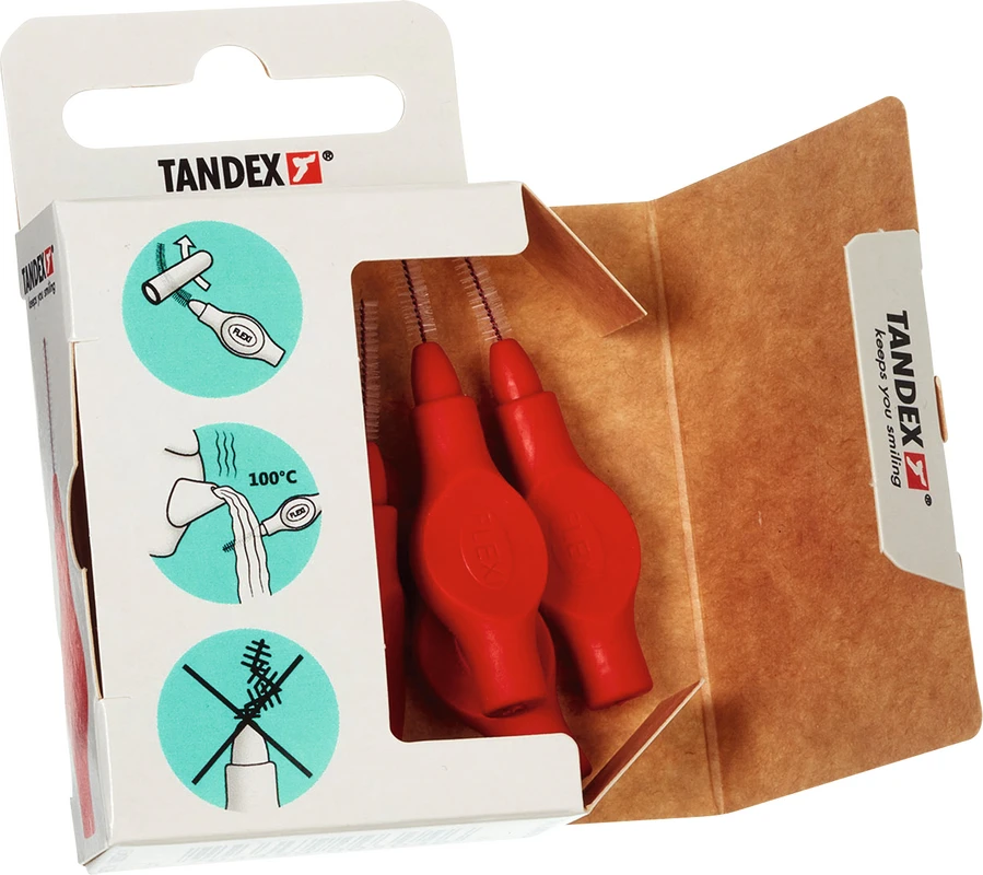 FLEXI® Interdentalbürsten PHD Packung 6 Stück ruby, PHD 0.9 (Ø 0,5 mm), ISO 2