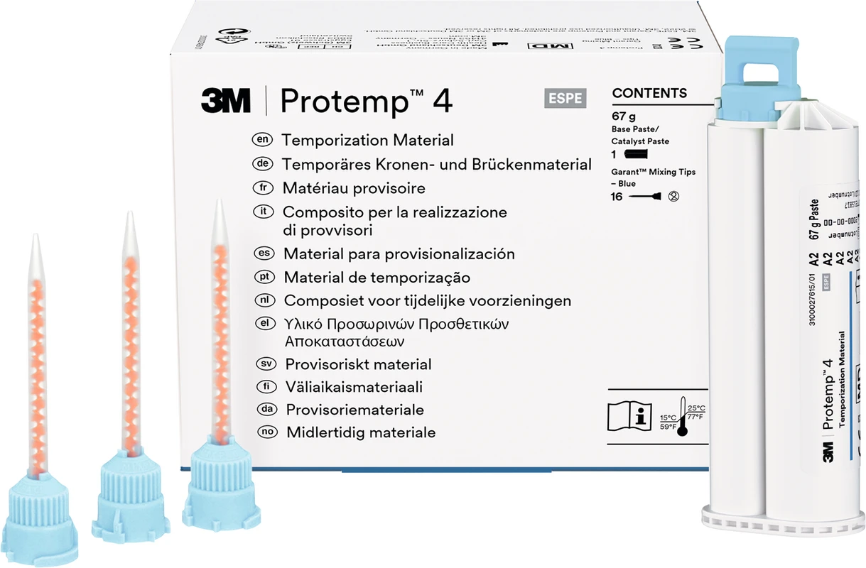Solventum™ Protemp™ 4 Packung 50 ml Kartusche A2, 16 Mischkanülen blau