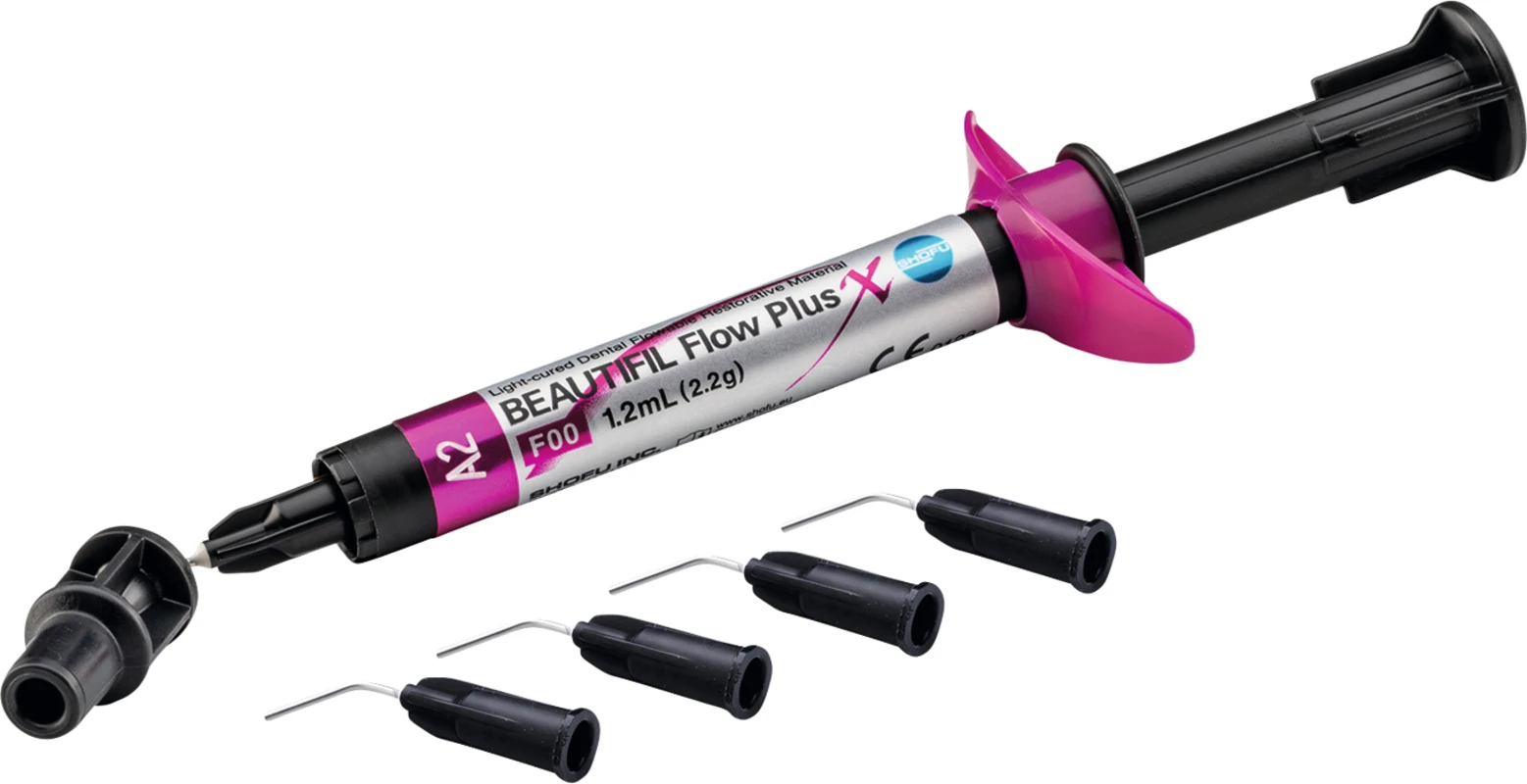 BEAUTIFIL Flow Plus X Spritze 2,2 g A3, F00 inklusive 5 Spritzenaufsätze