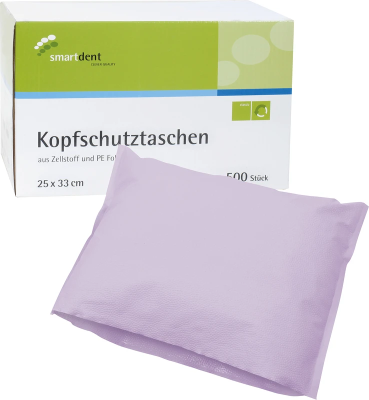 smart Kopfschutztaschen Karton 500 Stück 25 x 33 cm, lila