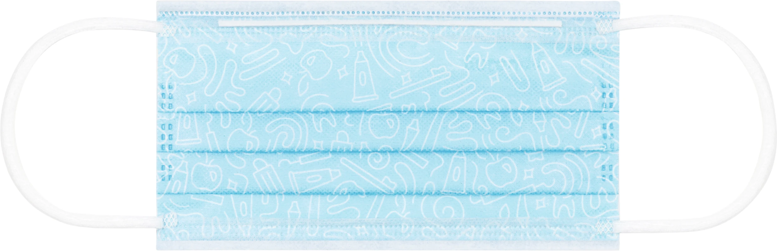 Monoart Mundschutz Pro Graffiti Packung 50 Stück mit Gummizug, blau