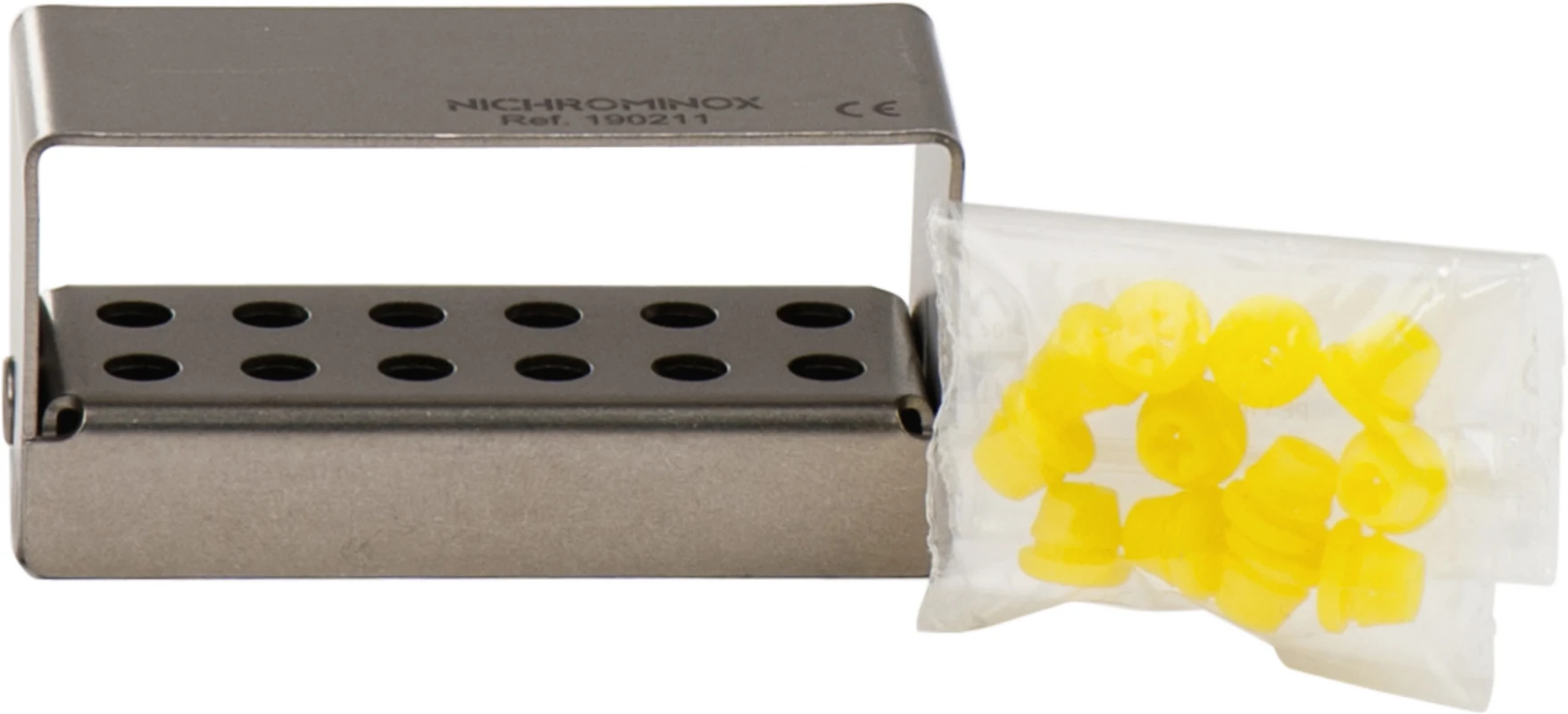 PLUG IN Stück für 12 Instrumente (2 Reihen a 6 Löcher), gelb, 6,3 x 2,5 x 3 cm