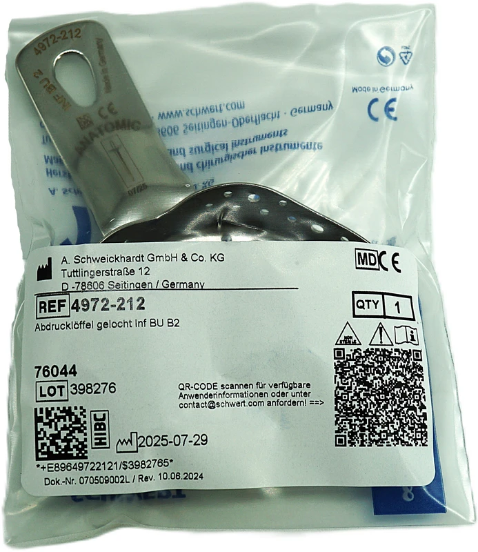 Abformlöffel bezahnt Stück UK Gr. B2, perforiert Abformlöffel bezahnt A. Schweickhardt