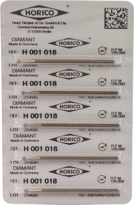 Diamantschleifer H 001 Packung 5 Stück HP, Figur 001, ISO 018