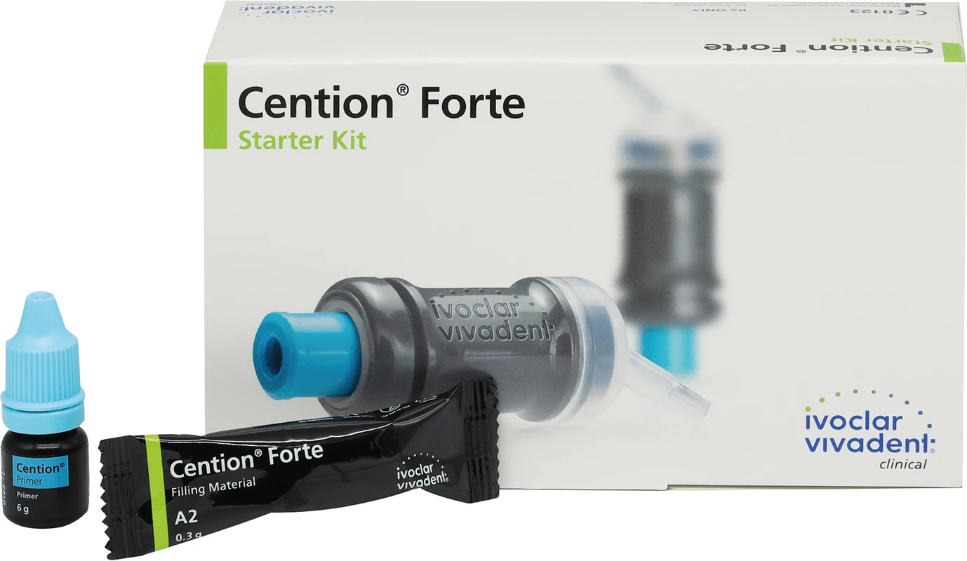 Cention® Forte Starter Kit 20 x 0,3 g Kapsel A2, 3 g Primer, 25 Applikatorpinsel