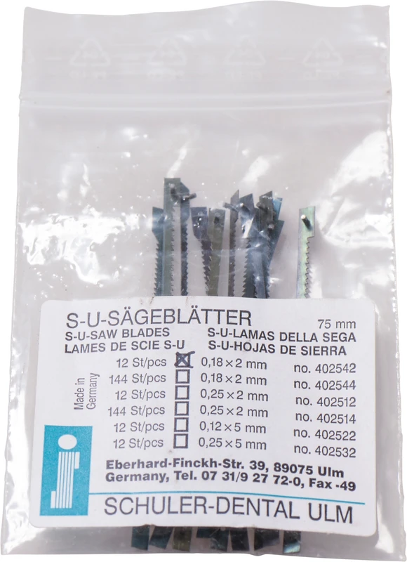 Sägeblätter Packung 12 Stück 0,18 x 2 x 75 mm