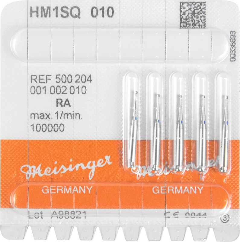 HM-Bohrer 1SQ Packung 5 Stück schnittfr. Verz. Querhieb, RA, blau, Figur 001, ISO 010