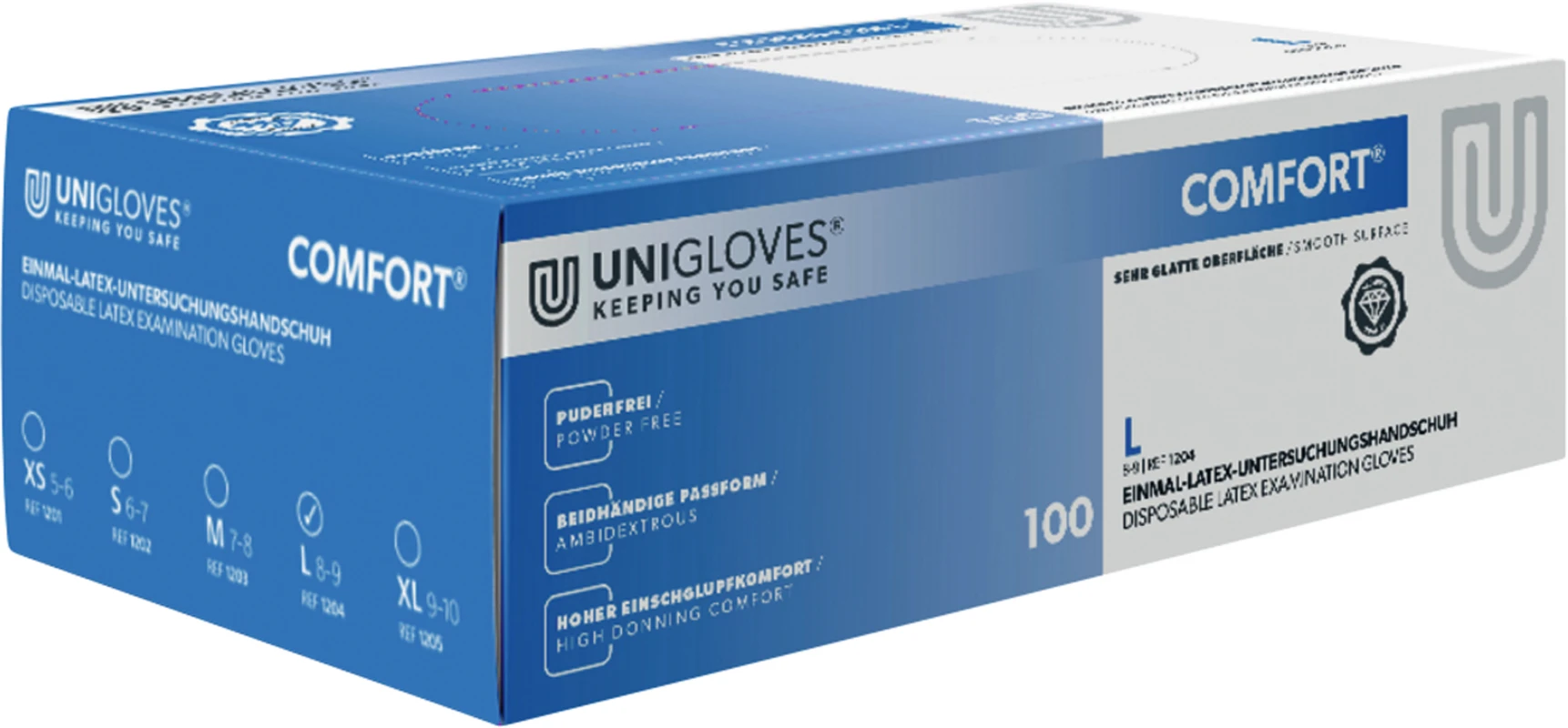 COMFORT® Packung 100 Stück puderfrei, weiß, L