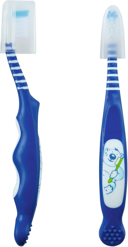 Kinderzahnbürsten Baby Packung 10 Stück Bär, blau