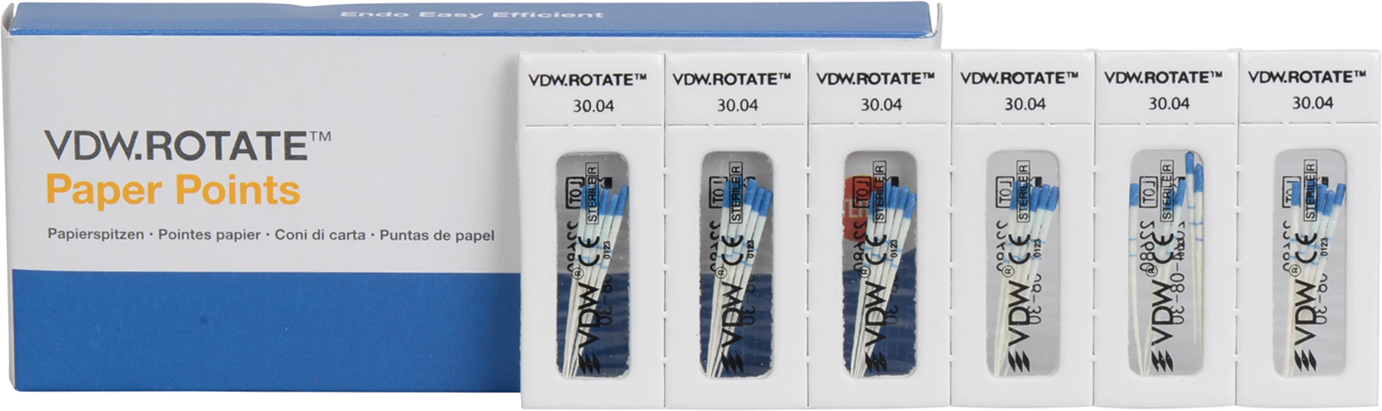 VDW.ROTATE™ Paper Points Packung 180 Stück Taper.04 ISO 030