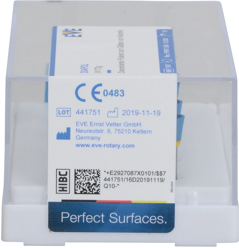 EVE DIAPOL® Packung 10 Stück blau grob, RA, Figur Kelch, 6 x 7,5 mm